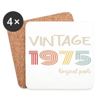 Original 1975 Vintage | Birthday present 1975 - Coasters (set of 4) - white - Front