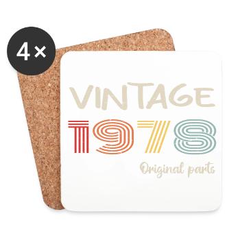 Original 1978 Vintage | Geburtstagsgeschenk 1978 - Untersetzer (4er-Set) - Weiß - Vorne