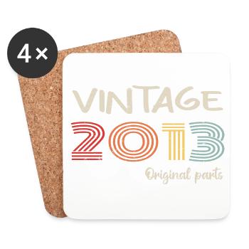 Millésime original 2013 | Cadeau d’anniversaire 2013 - Dessous de verre (lot de 4) - blanc - Devant