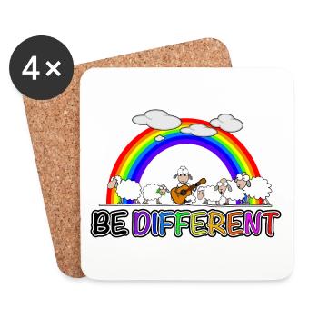 Schaf - be different - Untersetzer (4er-Set) - Weiß - Vorne