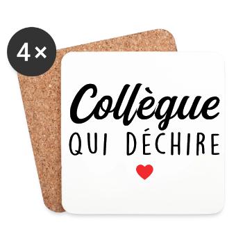 Collègue Qui Déchire - Dessous de verre (lot de 4) - blanc - Devant