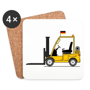 Stapler Deutschland Flagge - Untersetzer (4er-Set) - Weiß - Vorne