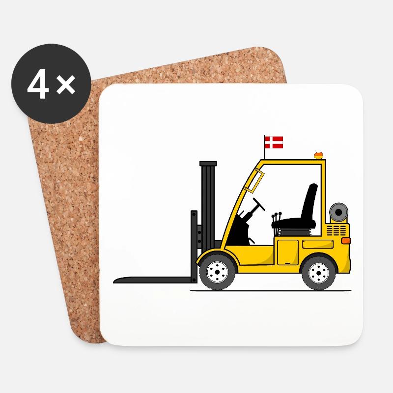 Stapler Dänemark Flagge - Untersetzer (4er-Set) - Weiß