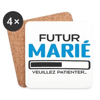Futur Marié Idée Cadeau Futur Marié - Dessous de verre (lot de 4) - blanc - Devant