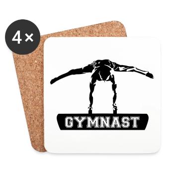 Turner am Seitpferd, Männer Turnen, Gymnastics - Untersetzer (4er-Set) - Weiß - Vorne