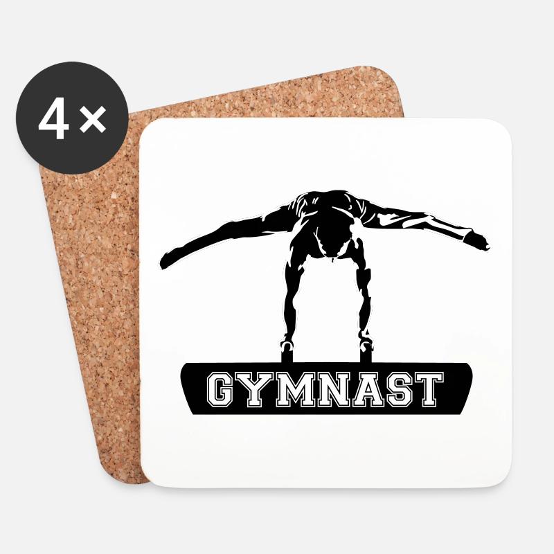 Turner am Seitpferd, Männer Turnen, Gymnastics - Untersetzer (4er-Set) - Weiß