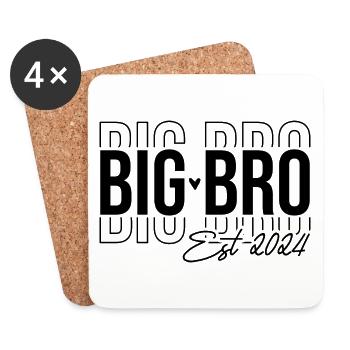 Big Bro Est 2024 Big Brother Geschenk - Untersetzer (4er-Set) - Weiß - Vorne
