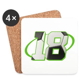 18 Anniversaire Football 18 ans Joueur de football - Dessous de verre (lot de 4) - blanc - Devant