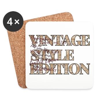 VINTAGE STYLE - Untersetzer (4er-Set) - Weiß - Vorne