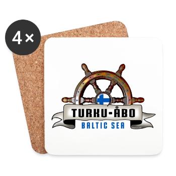 Turku Finland - Marine textiles and gifts. - Coasters (set of 4) - white - Front