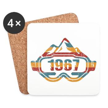 Skier Skier Skier 1967 Birthday - Coasters (set of 4) - white - Front