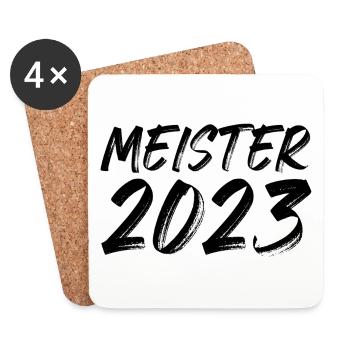 Meister 2023 - Untersetzer (4er-Set) - Weiß - Vorne