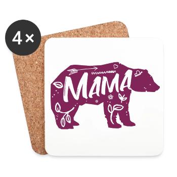 Mama Bear - Coasters (set of 4) - white - Front