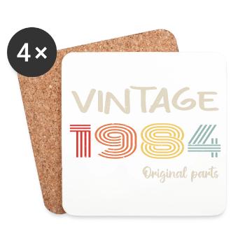 Original 1984 Vintage | Geburtstagsgeschenk 1984 - Untersetzer (4er-Set) - Weiß - Vorne