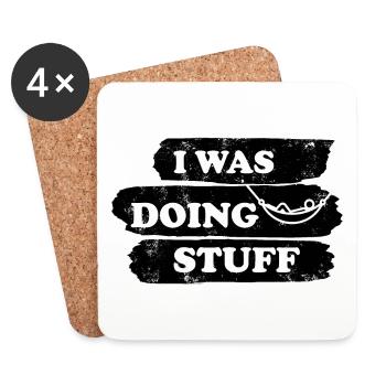 I was doing stuff - Hammock vintage - Coasters (set of 4) - white - Front
