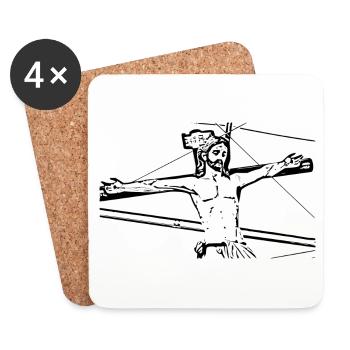 Jesus Christus Kreuz Ostern - Untersetzer (4er-Set) - Weiß - Vorne