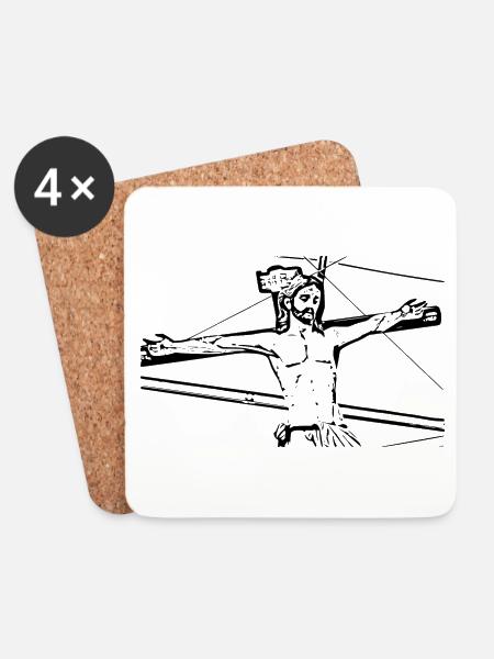 Jesus Christus Kreuz Ostern - Untersetzer (4er-Set) - Weiß