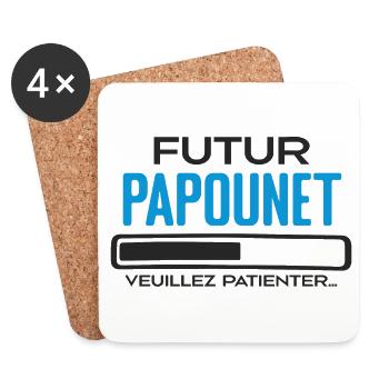 Futur Papounet Cadeau Fete des Peres Papa - Dessous de verre (lot de 4) - blanc - Devant
