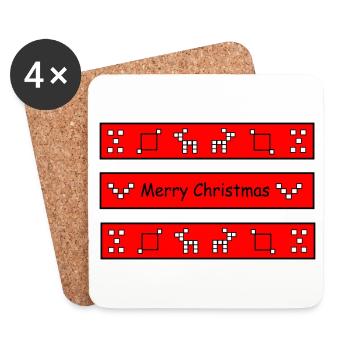 Nordische Weihnachts Muster - Untersetzer (4er-Set) - Weiß - Vorne