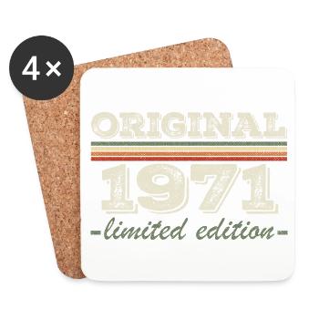 Legend since 1971 Born 1971 Birthday 1971 - Coasters (set of 4) - white - Front