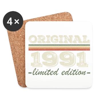 Legende seit 1991 Geboren 1991 Geburtstag 1991 - Untersetzer (4er-Set) - Weiß - Vorne