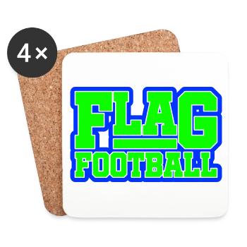Joueurs de flag-football - Dessous de verre (lot de 4) - blanc - Devant