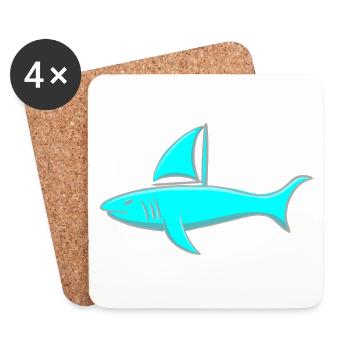 Segler Hai - Sailing Shark - Untersetzer (4er-Set) - Weiß - Vorne