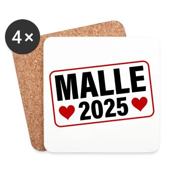 Malle 2025 Herz - Untersetzer (4er-Set) - Weiß - Vorne