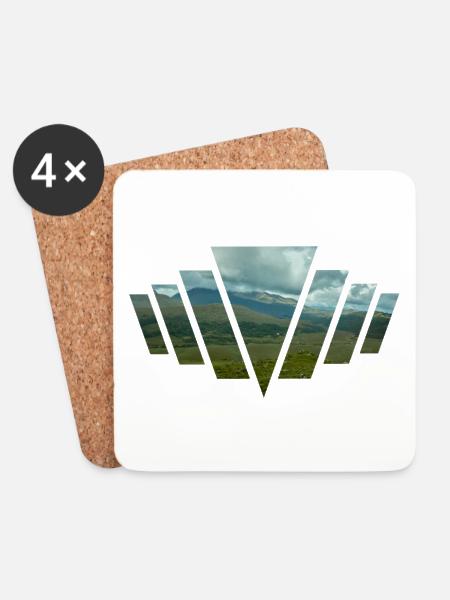 V Mountains - Coasters (set of 4) - white