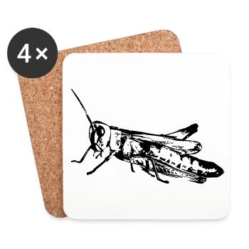 Grasshopper / Grashüpfer - Untersetzer (4er-Set) - Weiß - Vorne