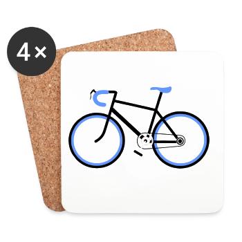 Neues Bike mit blauem Sportlenkrad und Sportsattel - Untersetzer (4er-Set) - Weiß - Vorne
