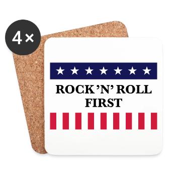 Rock 'n' Roll First (Musik / USA / Amerika) - Untersetzer (4er-Set) - Weiß - Vorne