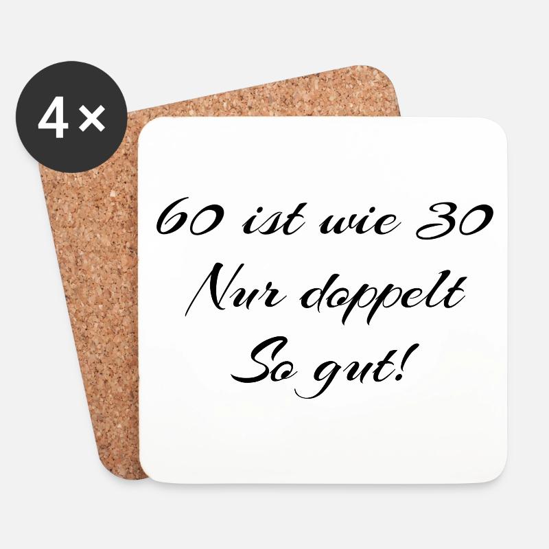 60. Geburtstag - Untersetzer (4er-Set) - Weiß