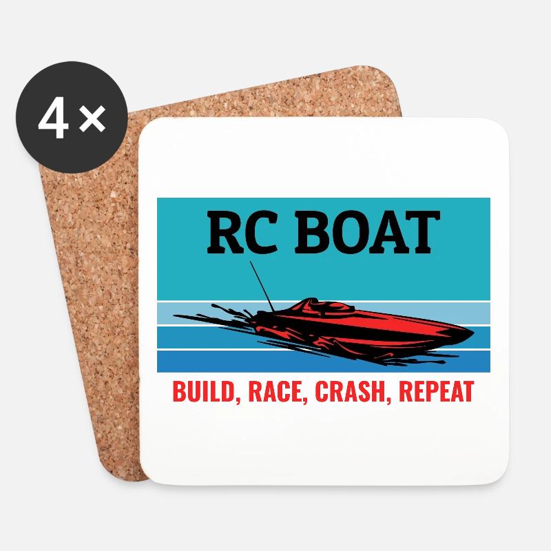 Rc Boat Racing Elektro-Motorboot Schnellboot-Rennen - Untersetzer (4er-Set) - Weiß