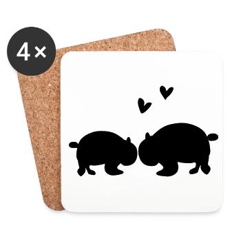 Panda Dear Lovers Animal Animals - Coasters (set of 4) - white - Front
