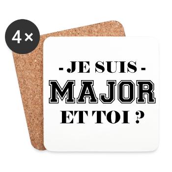 Major Militaire Armée Métier Super Pouvoir - Dessous de verre (lot de 4) - blanc - Devant