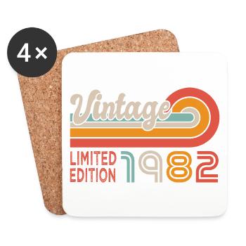 Birthday 40 years vintage 1982 retro - Coasters (set of 4) - white - Front