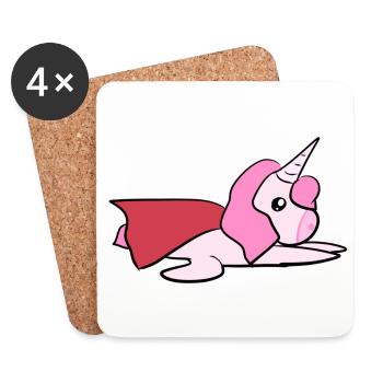 Licorne symbole héroïne héroïne - Dessous de verre (lot de 4) - blanc - Devant