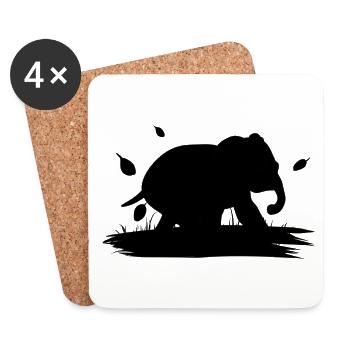 Natur Tier Elefant Symbol - Untersetzer (4er-Set) - Weiß - Vorne