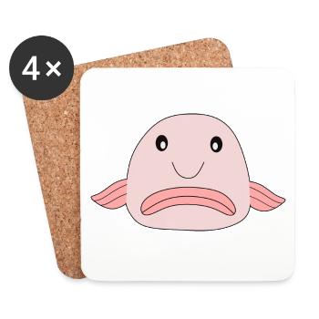 Blobfish fish comic ugly fish - Coasters (set of 4) - white - Front