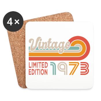 Anniversary 50 years vintage anniversary 1973 - Coasters (set of 4) - white - Front