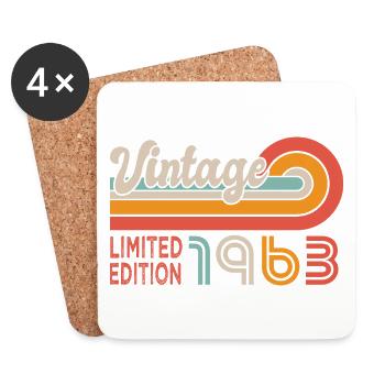 anniversaire 60 ans anniversaire vintage 1963 - Dessous de verre (lot de 4) - blanc - Devant