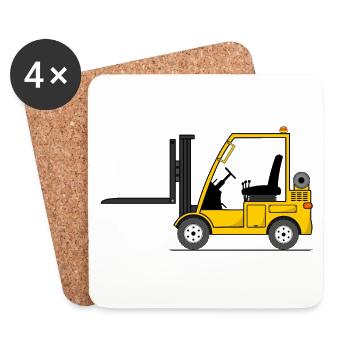 Forklift Forklift Yellow - Coasters (set of 4) - white - Front