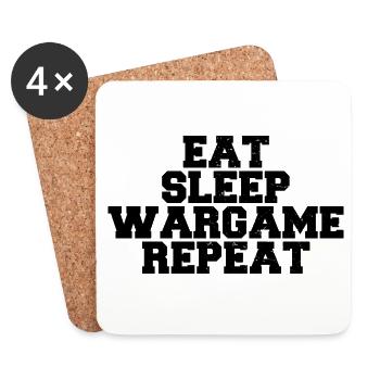 Eat Sleep Wargame Repeat - Dessous de verre (lot de 4) - blanc - Devant