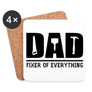 Papa - Fixer von allem Papa Geschenk - Untersetzer (4er-Set) - Weiß - Vorne