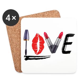 Love Makeup Artist - Coasters (set of 4) - white - Front