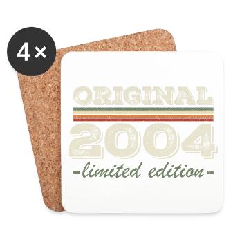 Legend since 2004 Born in 2004 Birthday 2004 - Coasters (set of 4) - white - Front