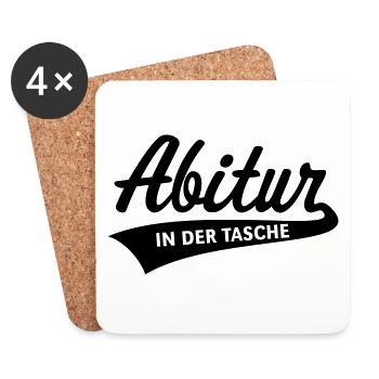 Abitur – In Der Tasche (Abiturient / Abi / Black) - Untersetzer (4er-Set) - Weiß - Vorne