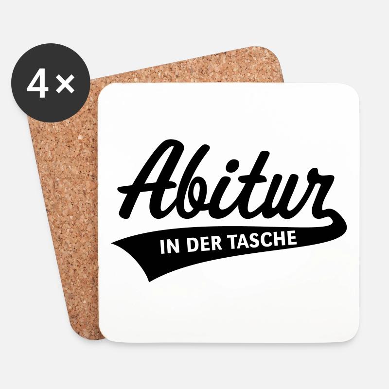 Abitur – In Der Tasche (Abiturient / Abi / Black) - Untersetzer (4er-Set) - Weiß