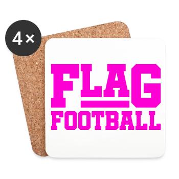 Flag football pour les filles et les femmes - Dessous de verre (lot de 4) - blanc - Devant